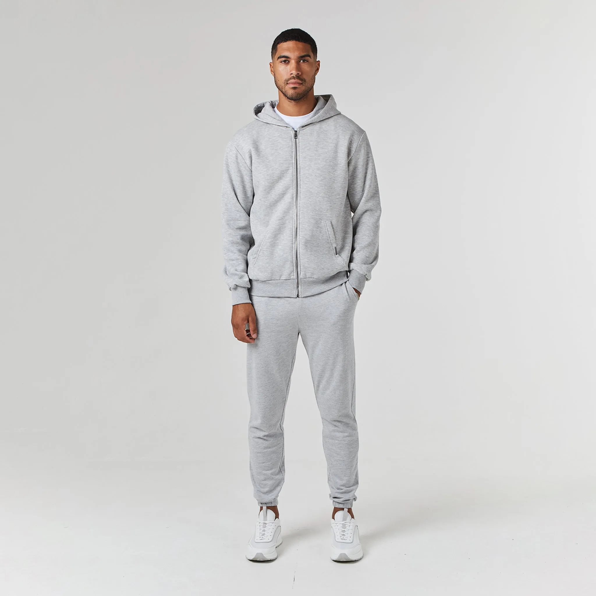 2-Pack Relaxed Fit Cuffed Joggers | Black / Grey Marl