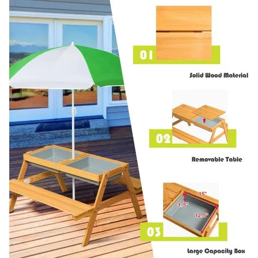 3 In 1 Convertible Picnic Table Set for Kids