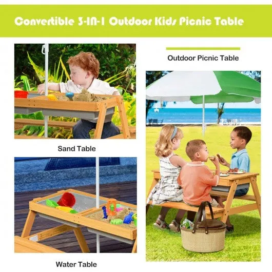 3 In 1 Convertible Picnic Table Set for Kids