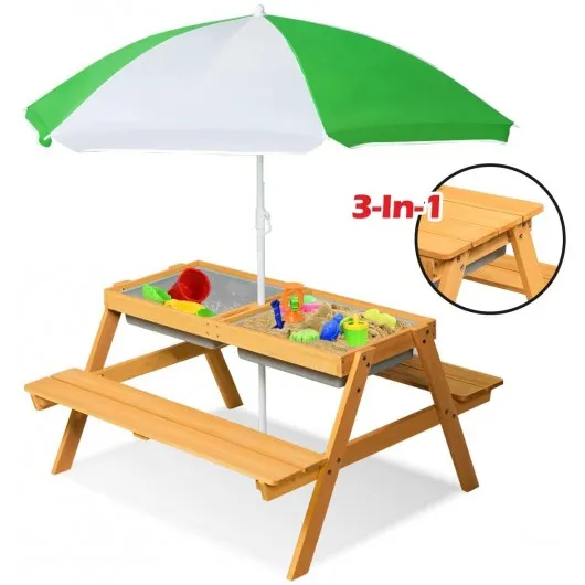 3 In 1 Convertible Picnic Table Set for Kids