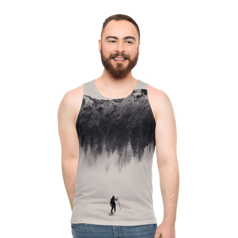 Adventurous Unisex Tank Top for Outdoor Exploration