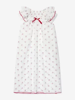 Amiki Children Girls Klara Pink Flowers Nightdress in White