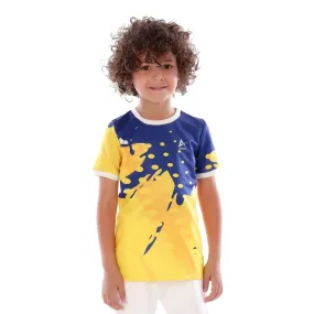 Anja Boys Yellow and Blue Football T-Shirt [WS]