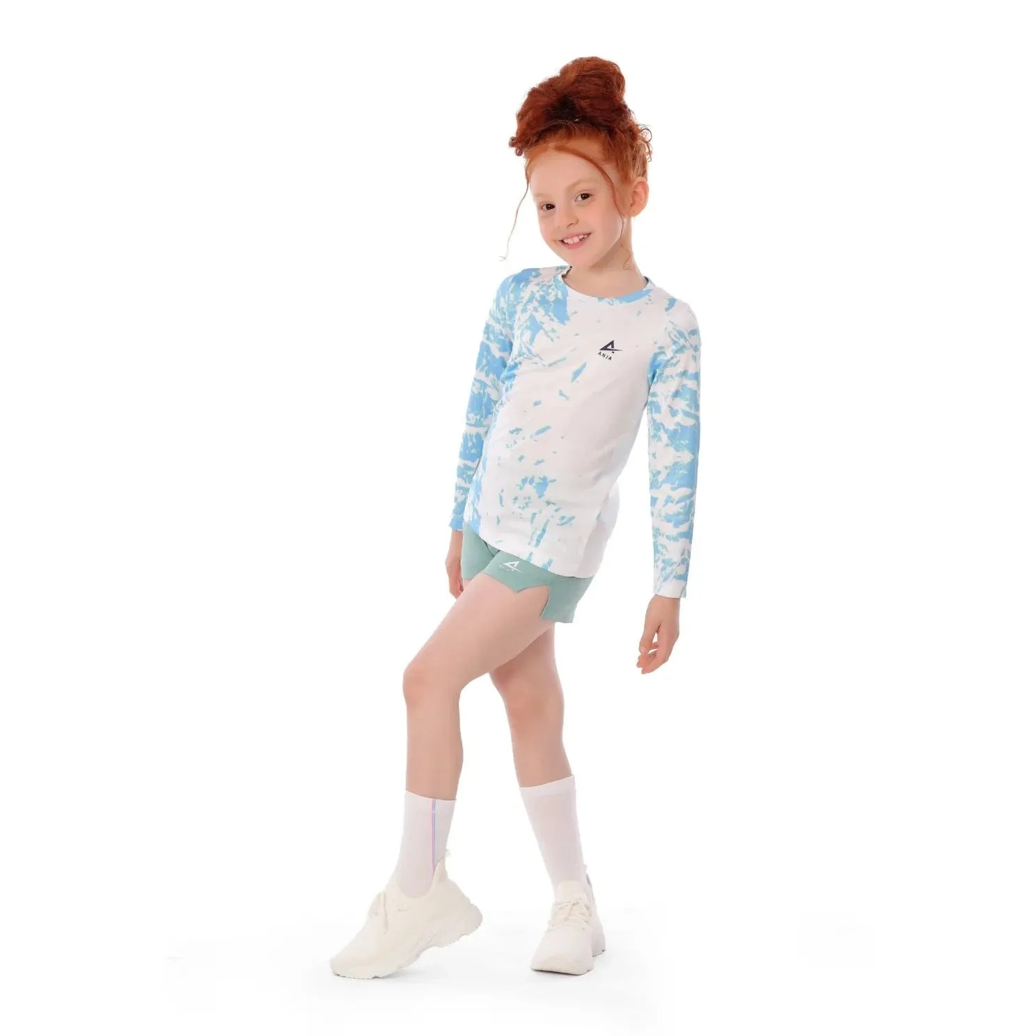 Anja Girls White And Blue Sports T-Shirt [WS]