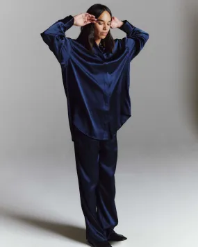 Aurelia Trouser Midnight Silk Satin