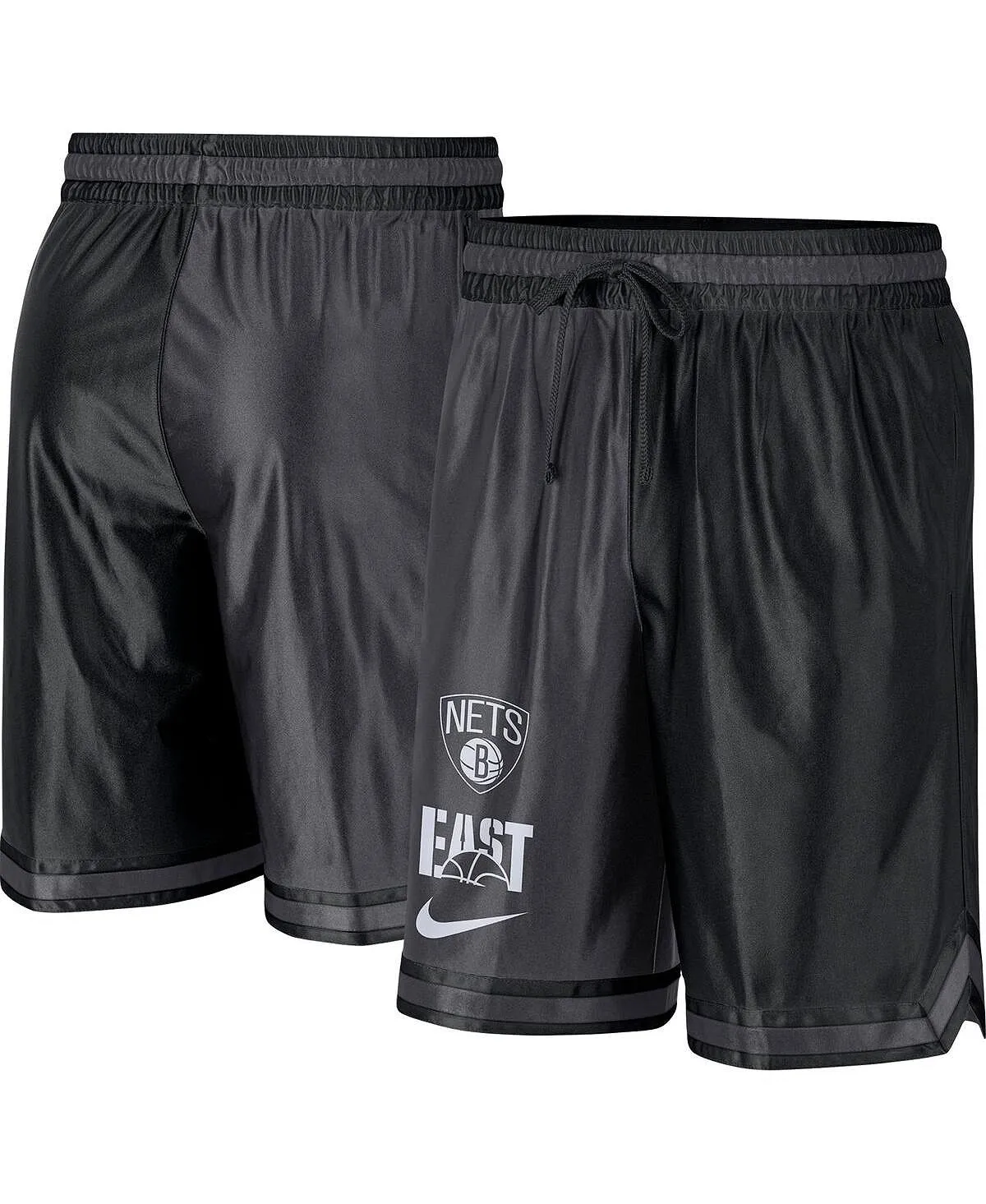 Brooklyn Nets Men's Courtside Versus Force Split DNA Sports Shorts Black Anthracite