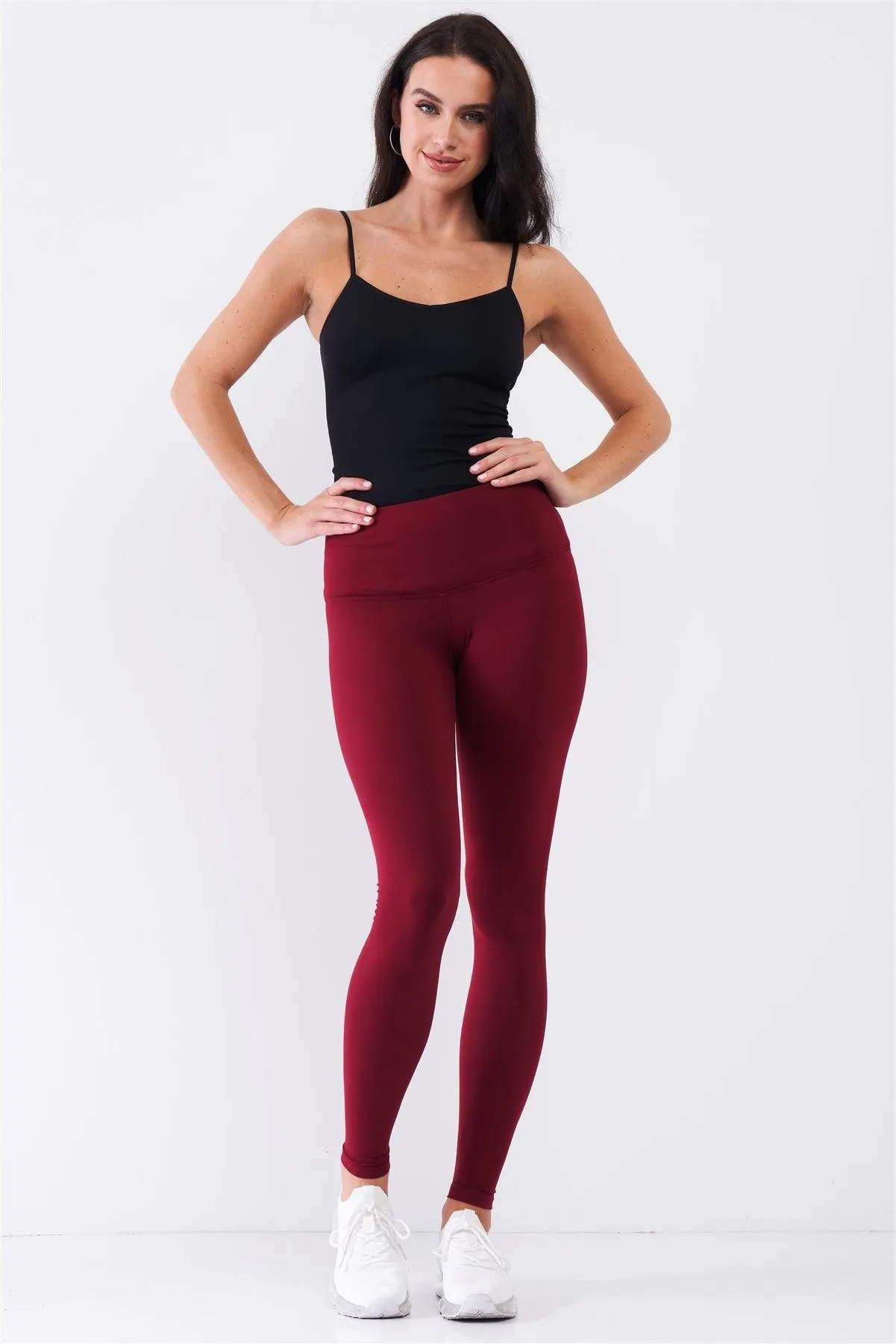 Burgundy High-Rise Tight Fit Soft Yoga & Work Out Legging Pants /1-2-2-1