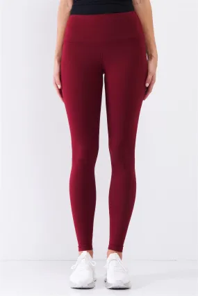 Burgundy High-Rise Tight Fit Soft Yoga & Work Out Legging Pants /1-2-2-1