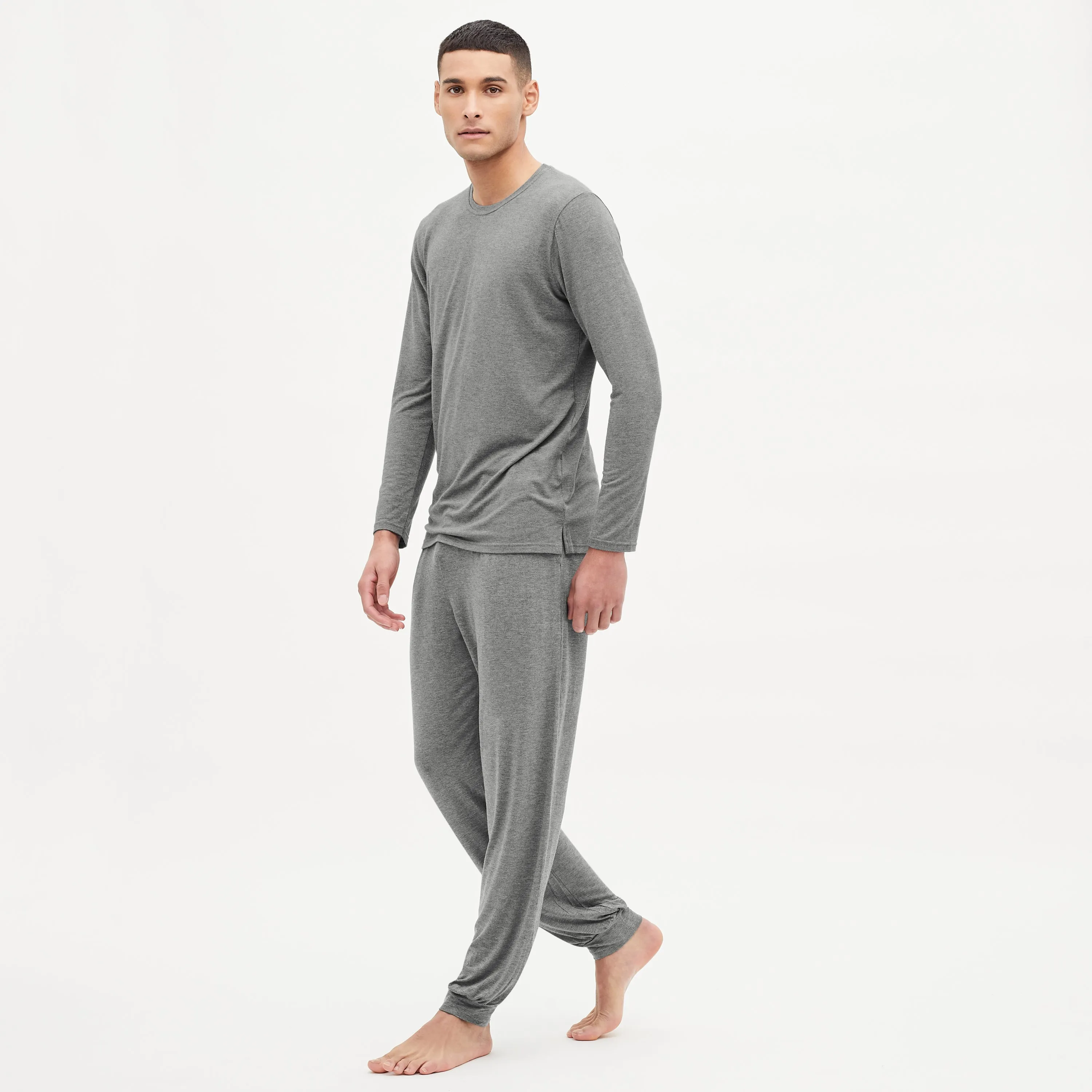 Classic Long Sleeve T-shirt/ Cuffed Trouser Pyjama