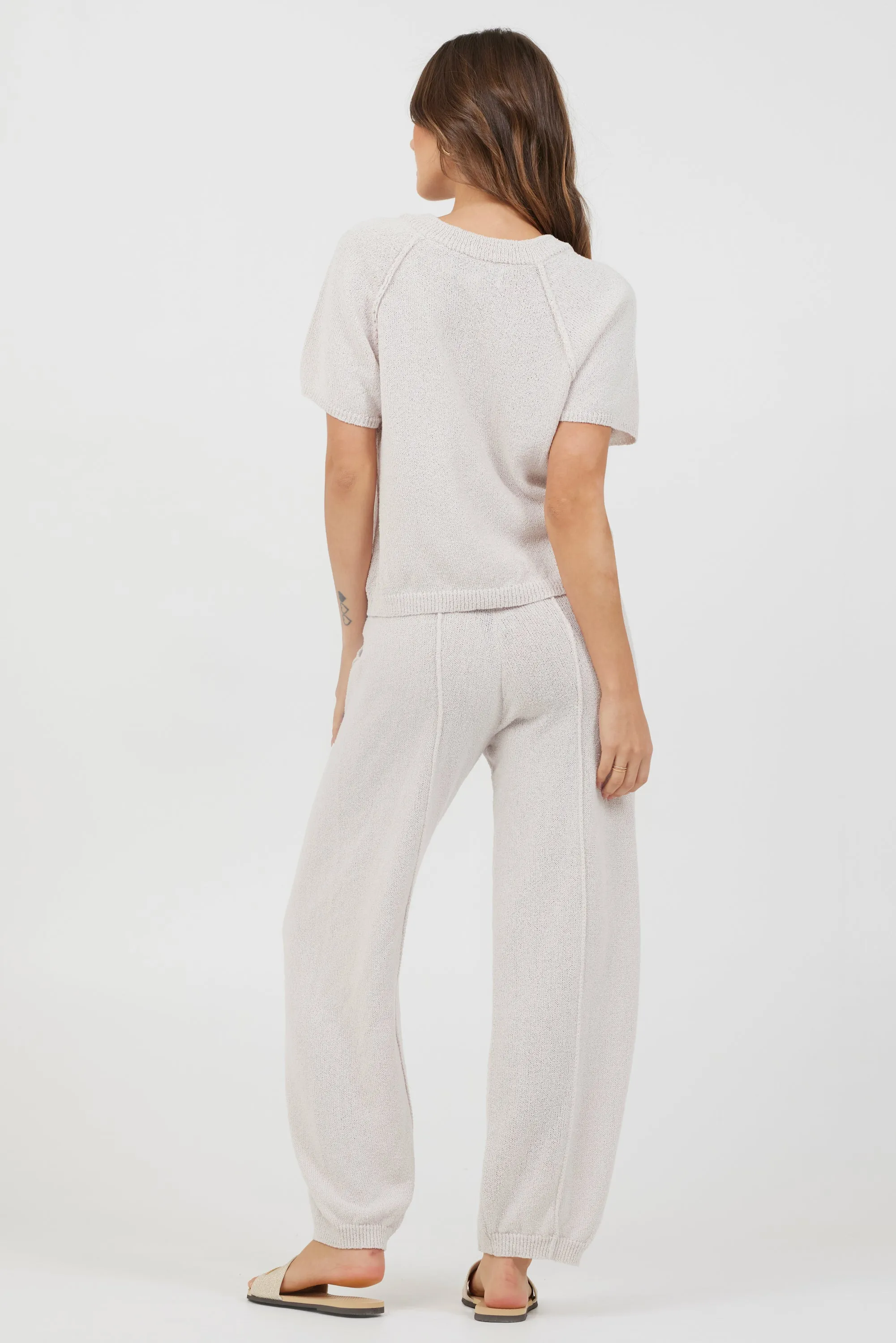 Coconut Relaxed Rib Knit Pants