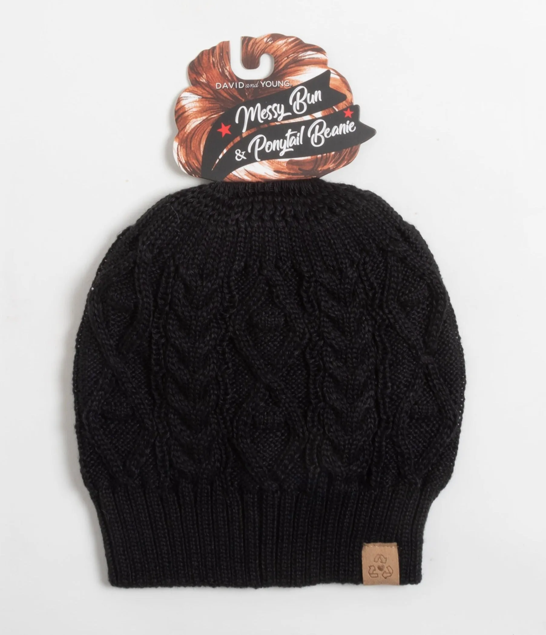 Daphne Recycled Knit Ponytail Beanie