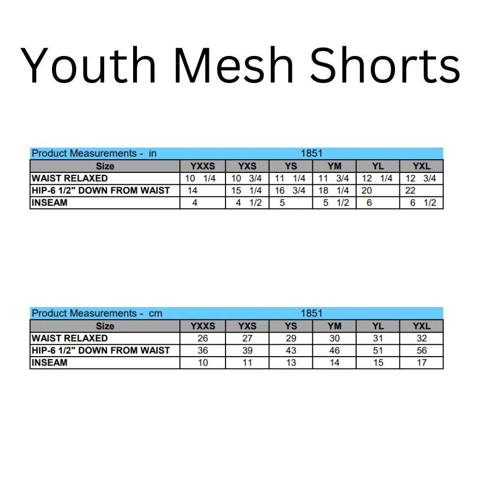 Duello Elementary Youth and Adult Augusta Mesh Shorts