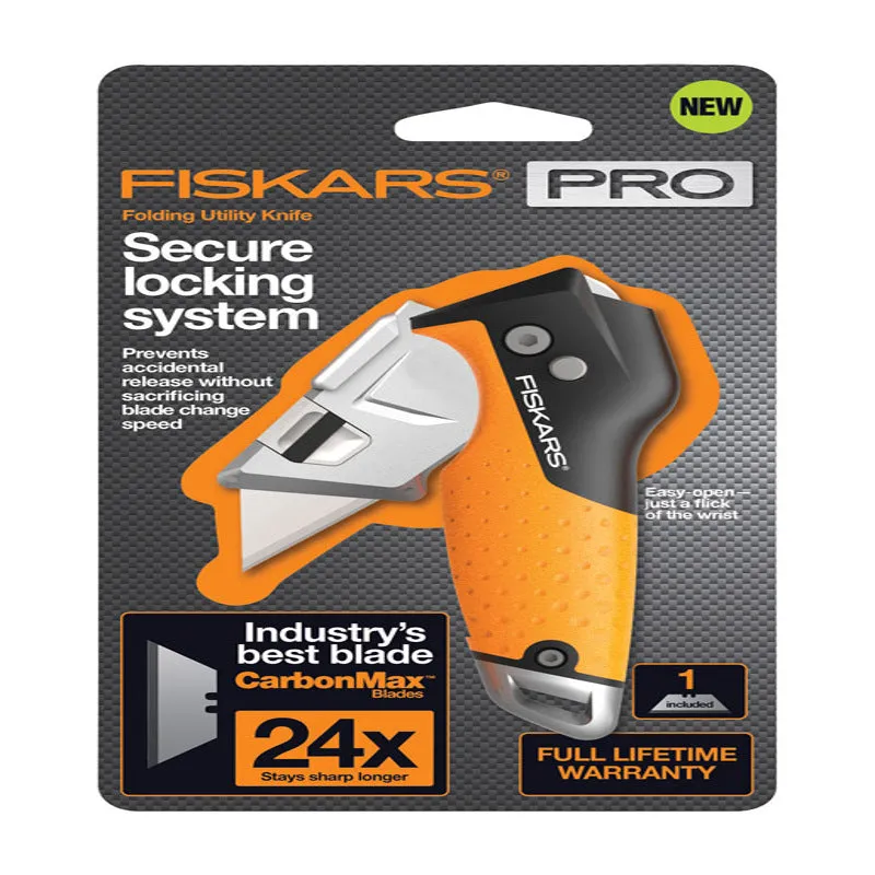 Fiskars Pro 5 in. Folding Pro Utility Knife Orange 1 pk