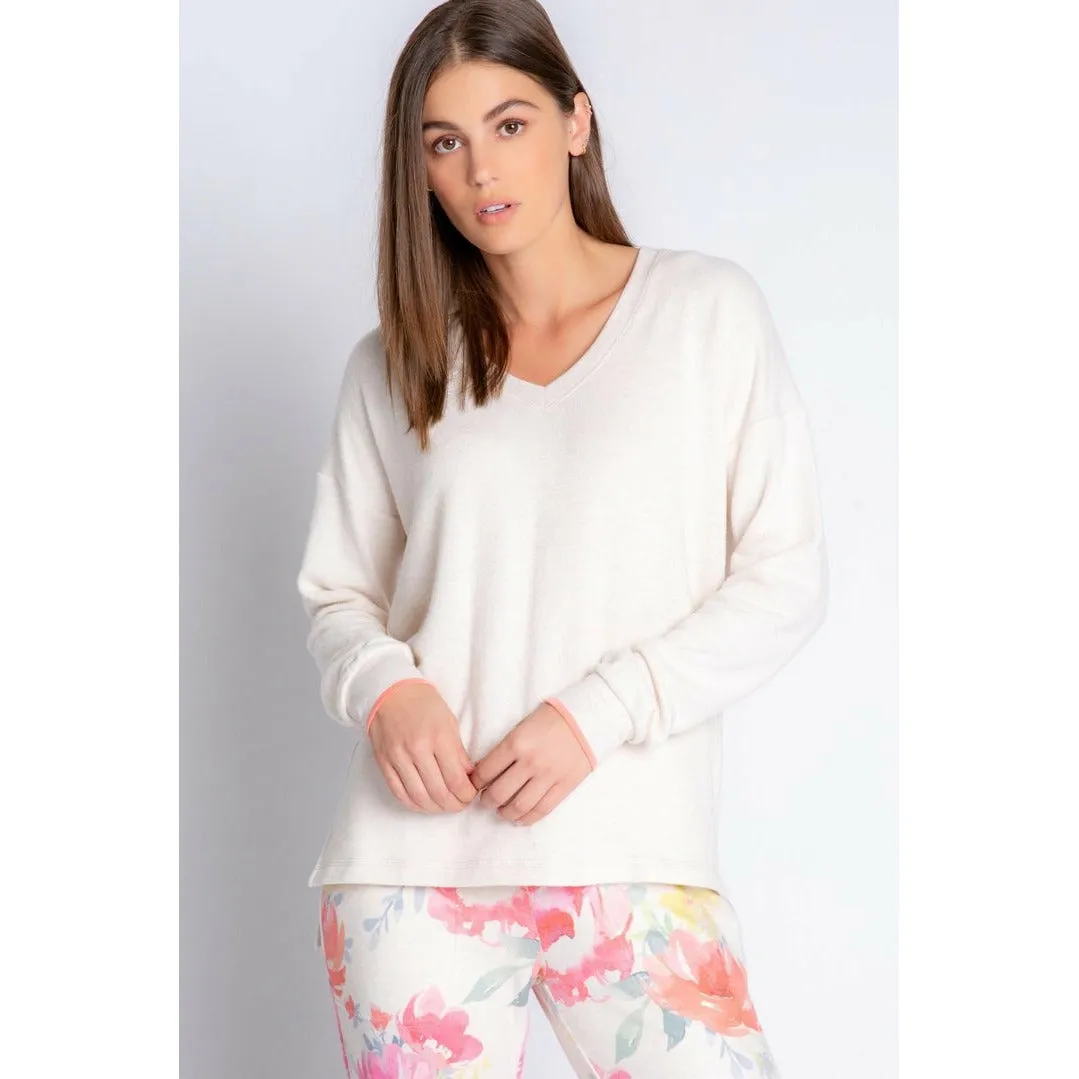 Happy Blooms V-Neck Long Sleeve