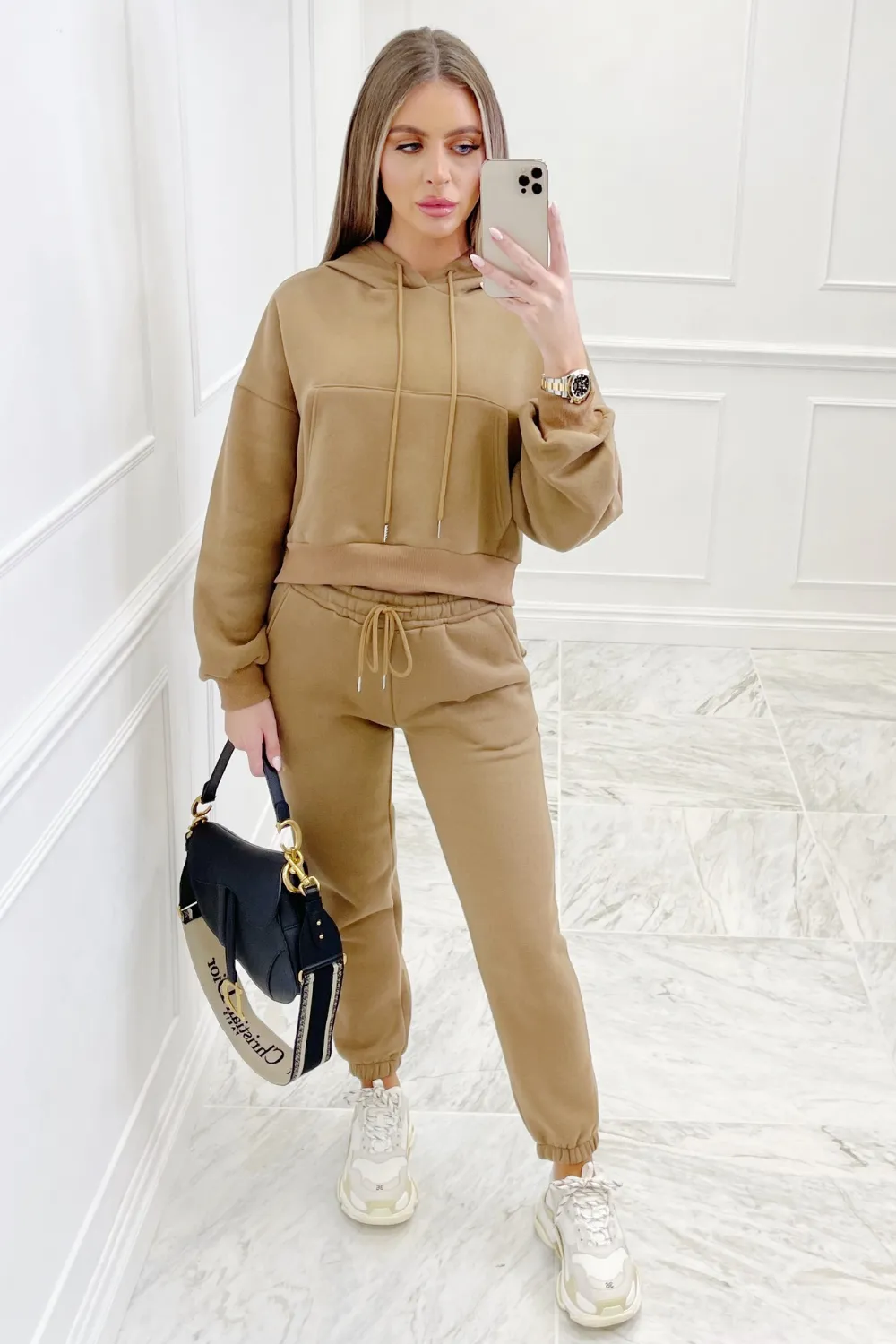 Houston taupe hooded loungewear set