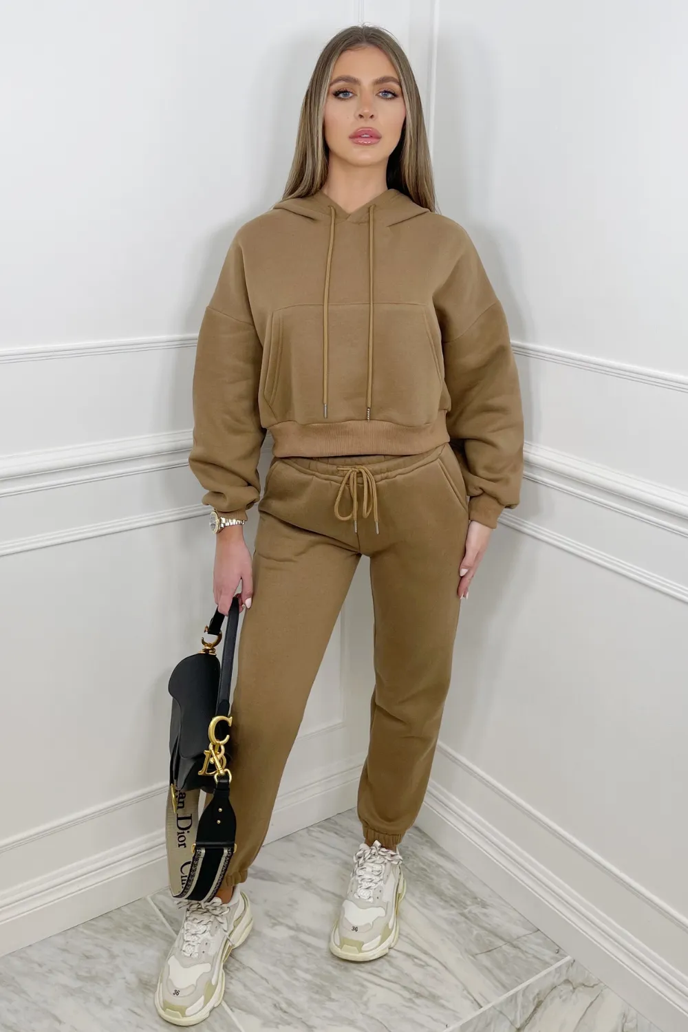 Houston taupe hooded loungewear set