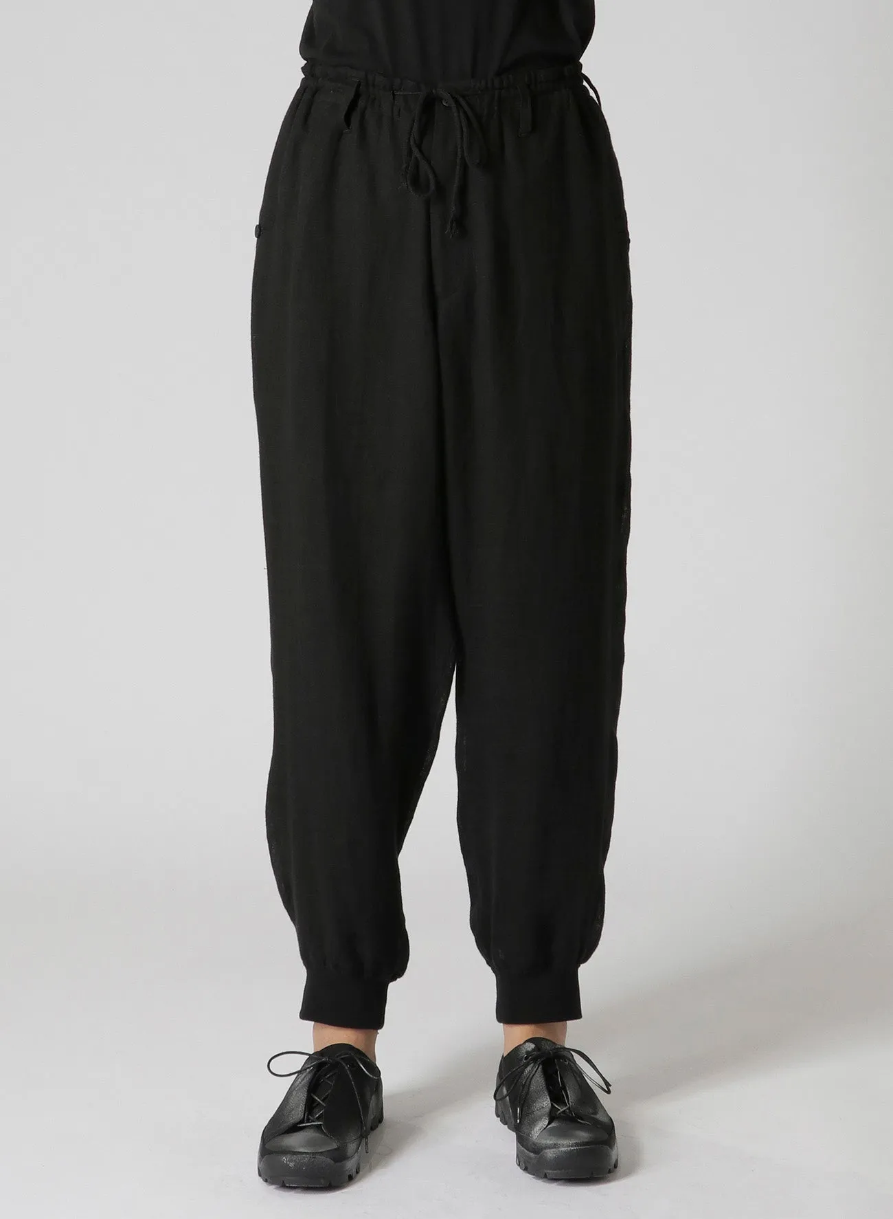 L VEIL LAWN R-RIBBED HEM PANTS