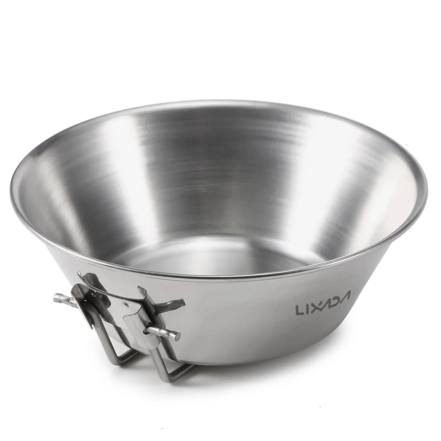 Lixada 260ml Titanium Bowl Stainless Steel Bowl with Foldable Handle for Outdoor Camping Hiking Backpacking Picnic