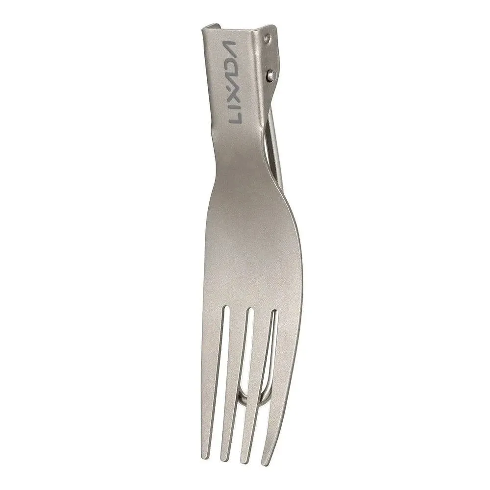 Lixada Titanium Folding Fork Ultralight Outdoor Portable Dinner Fruit Fork Flatware Outdoor Tableware for Camping Backpacking