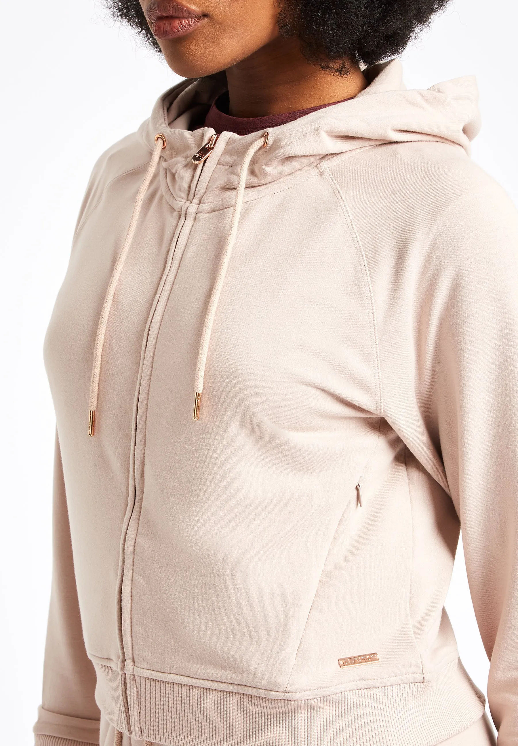 Lux Zip Up Hoodie-Pink