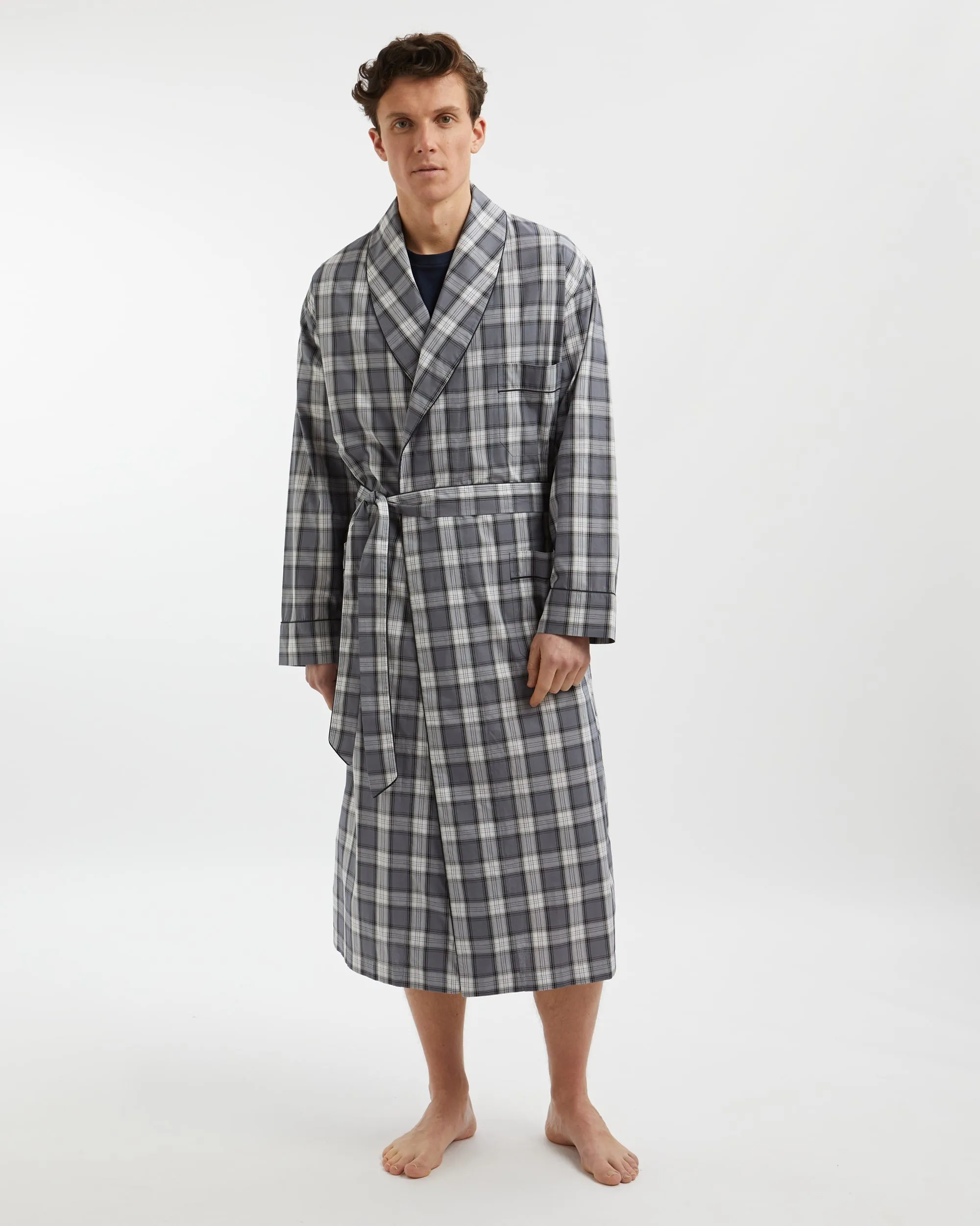 Men's Classic Cotton Dressing Gown - Alston Check