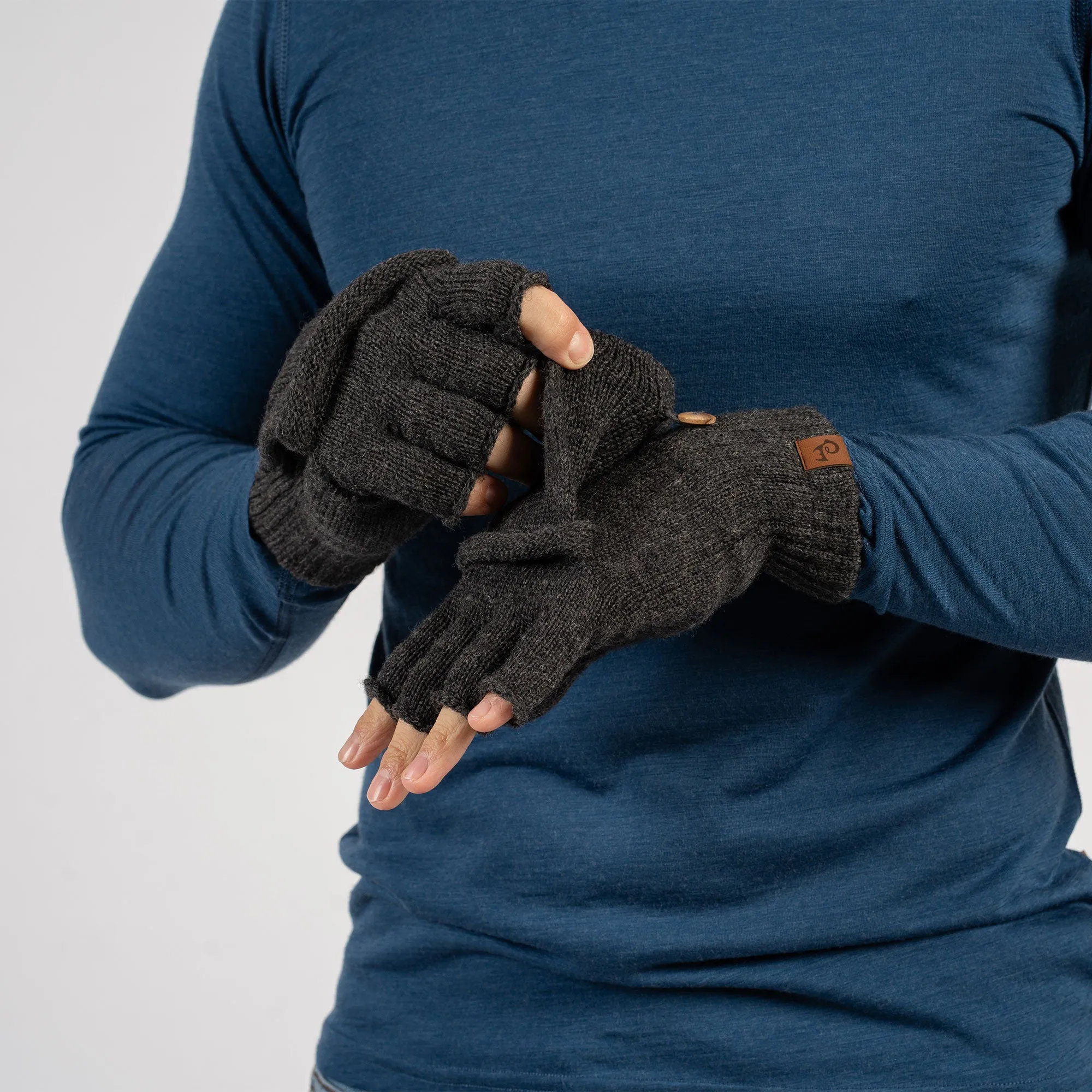 Men's Knit Convertible Mittens Merino