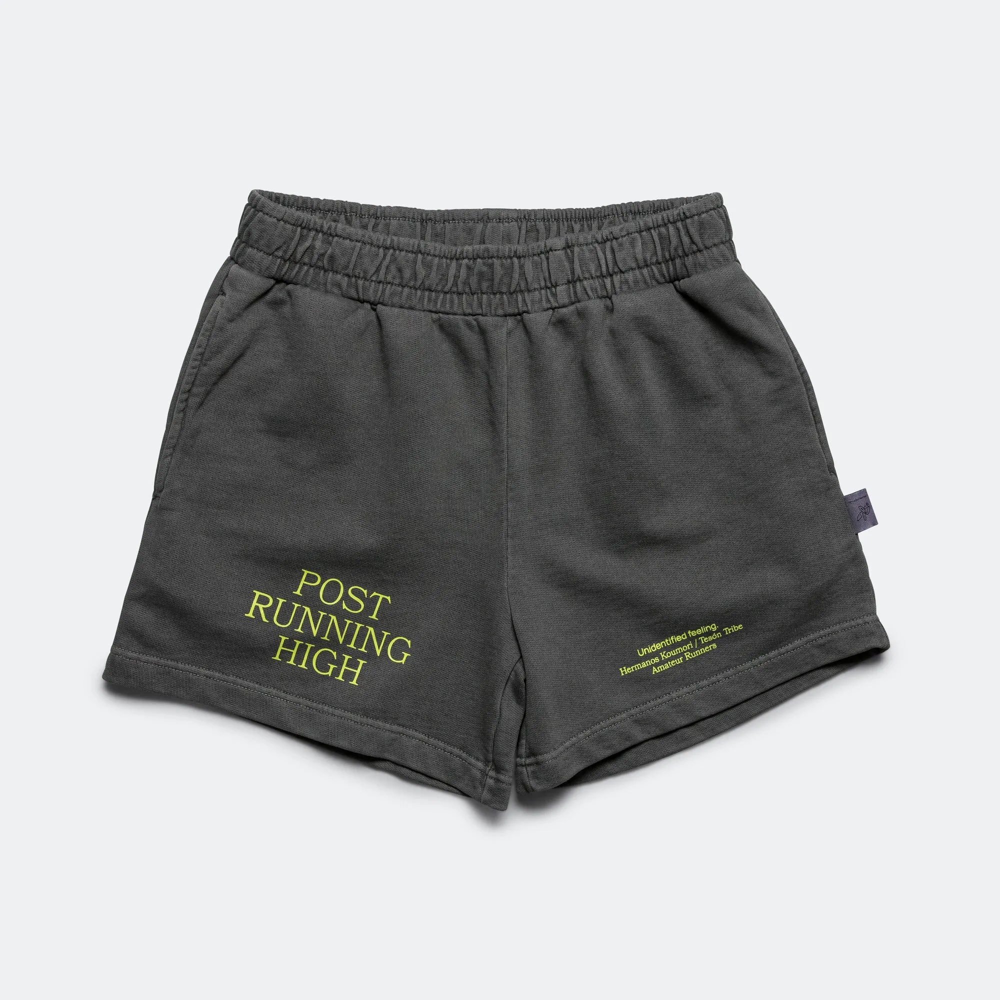 Mens Relax 'Post Running High' Shorts - Black Garment Dye