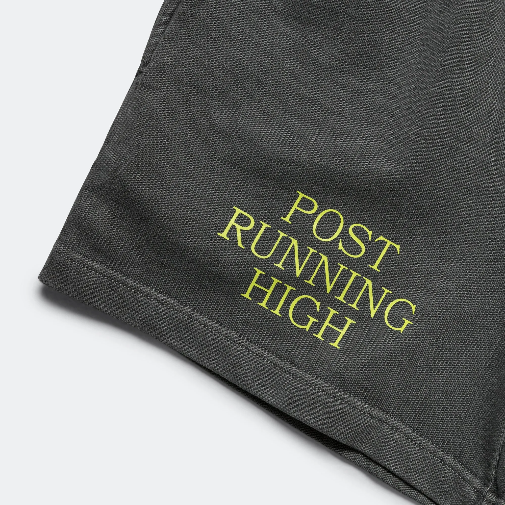 Mens Relax 'Post Running High' Shorts - Black Garment Dye