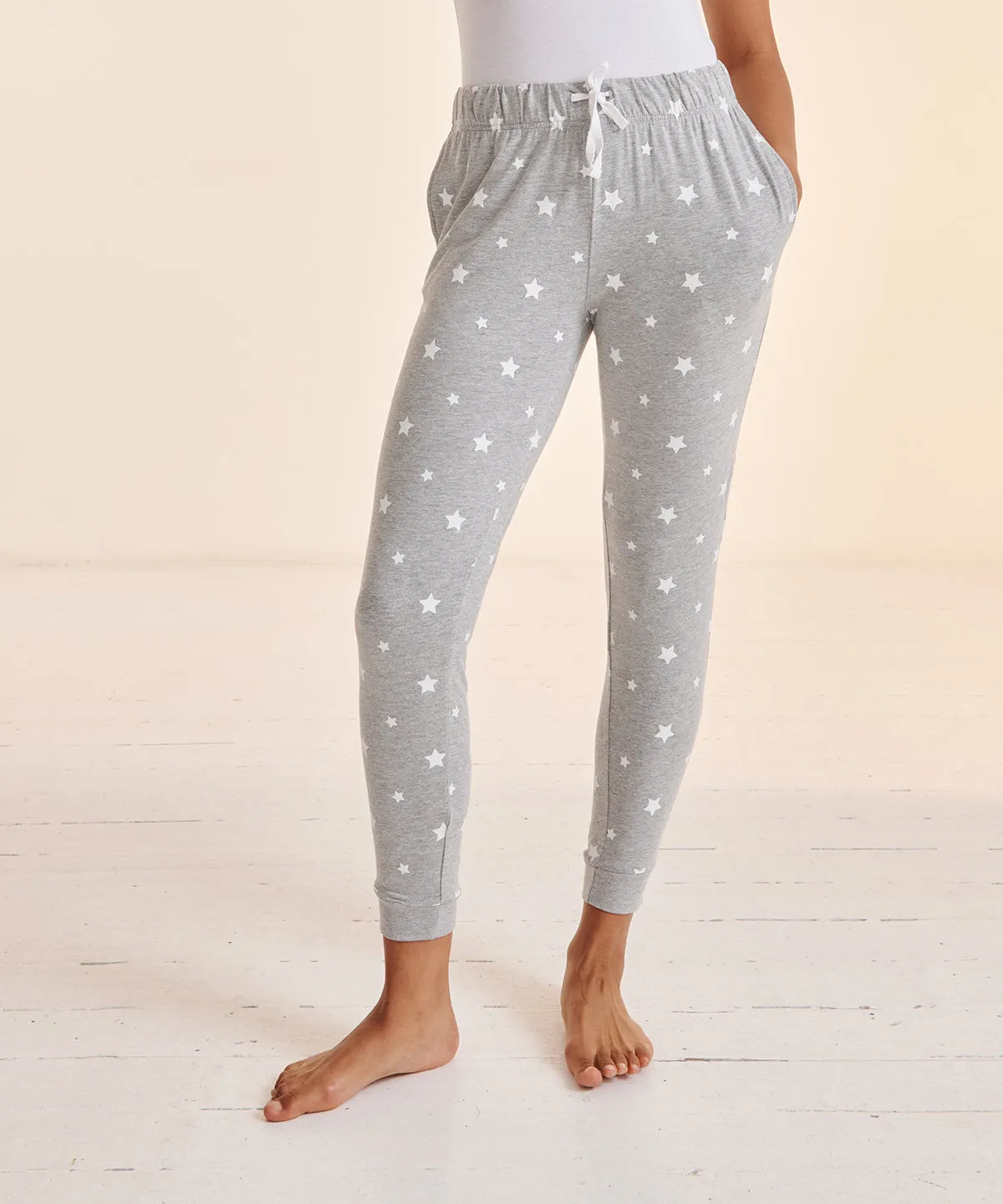 Navy/White Stars - Women's cuffed lounge pants