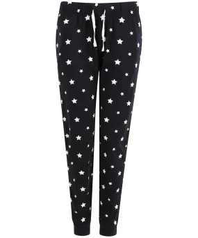 Navy/White Stars - Women's cuffed lounge pants