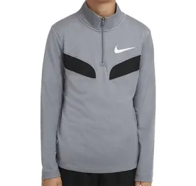 Nike Junior Sportswear Long Sleeve Training Quarter Zip Top Smoke Grey