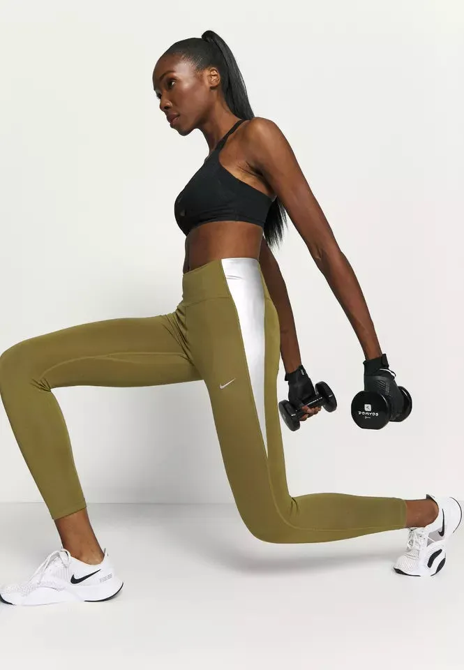 Nike Performance ONE COLORBLOCK Women's Leggings Gym Yoga Running Olive