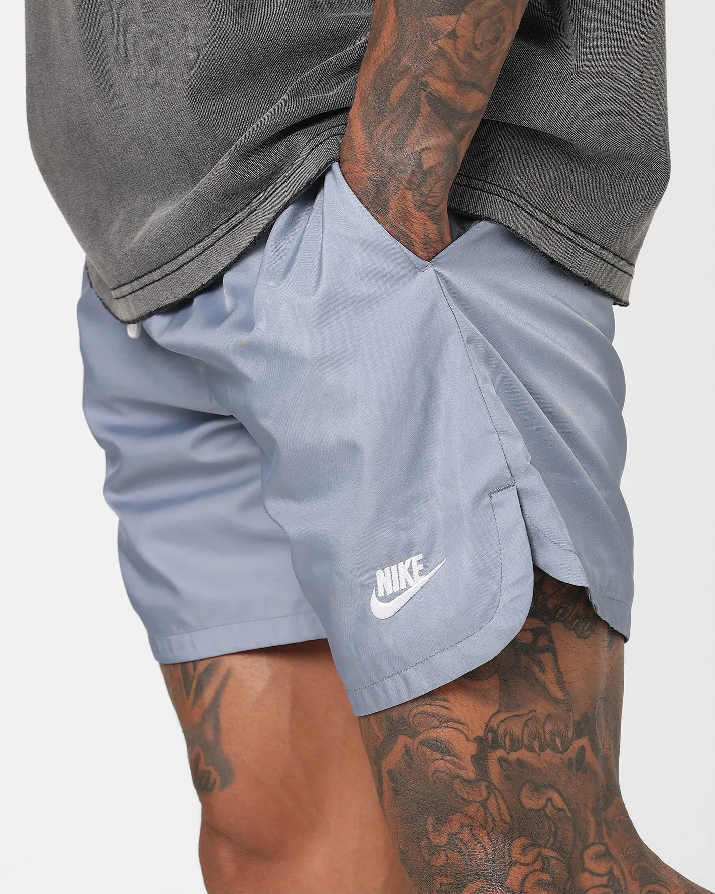 Nike Sportswear Sports Essentials Club Woven Lined Flow Shorts Ashen Slate/White