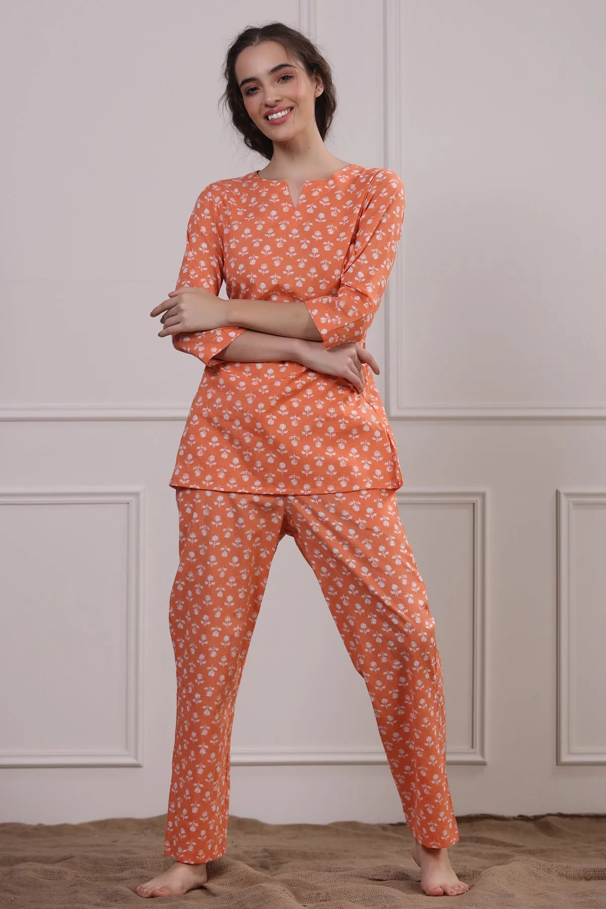 Orange Candy Loungewear Top Set