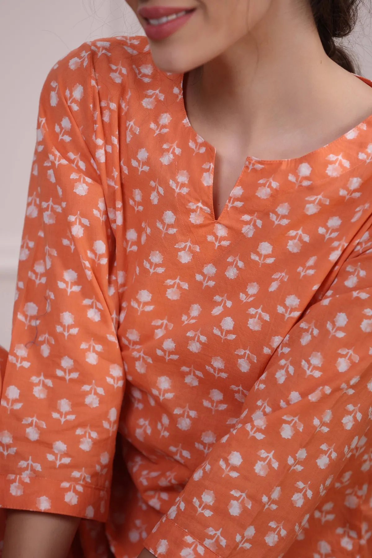 Orange Candy Loungewear Top Set