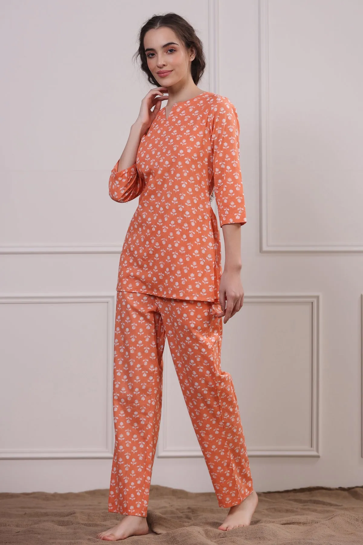 Orange Candy Loungewear Top Set