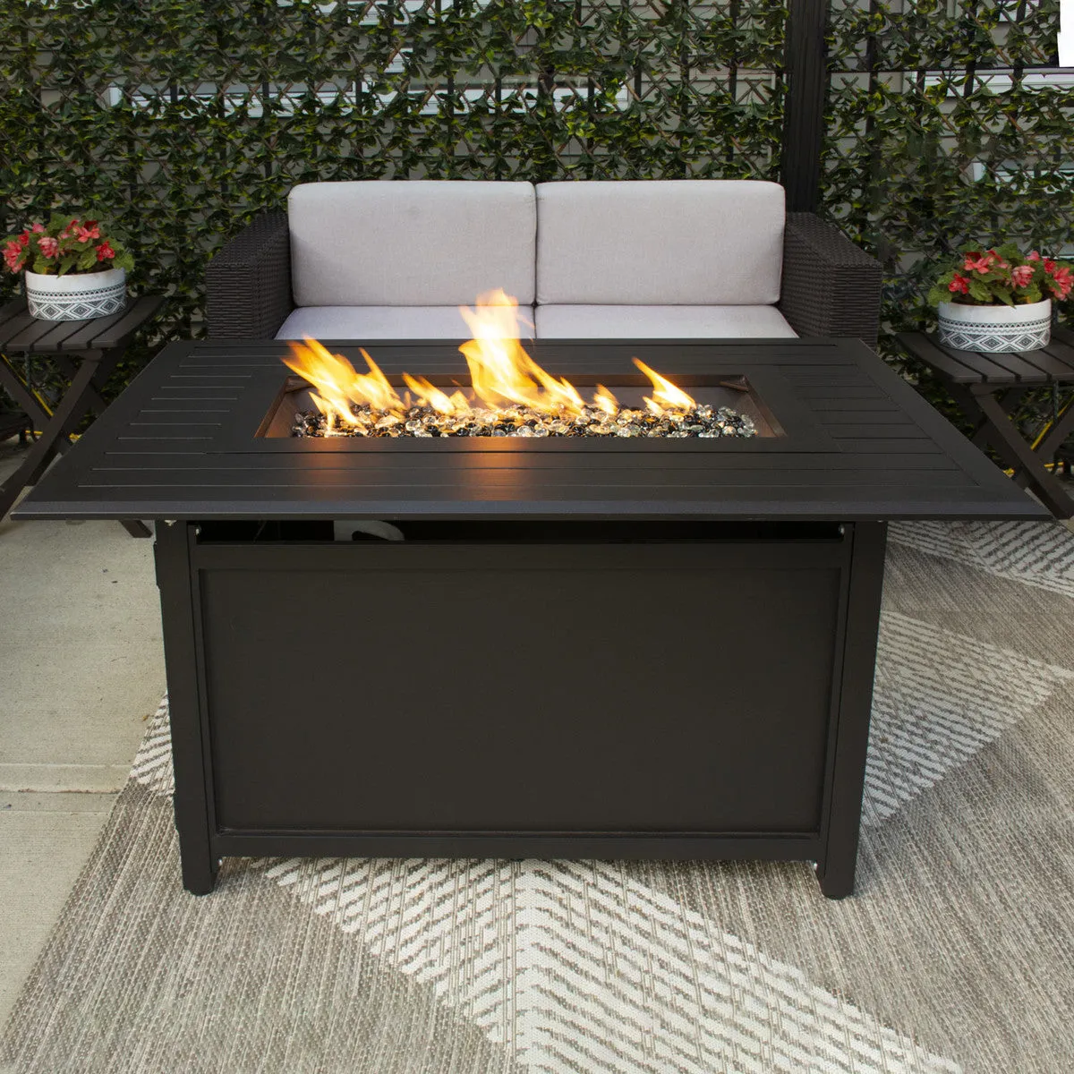 Outdoor Heater - Paramount Gale Aluminum Rectangular Fire Table, FP-341-BZ