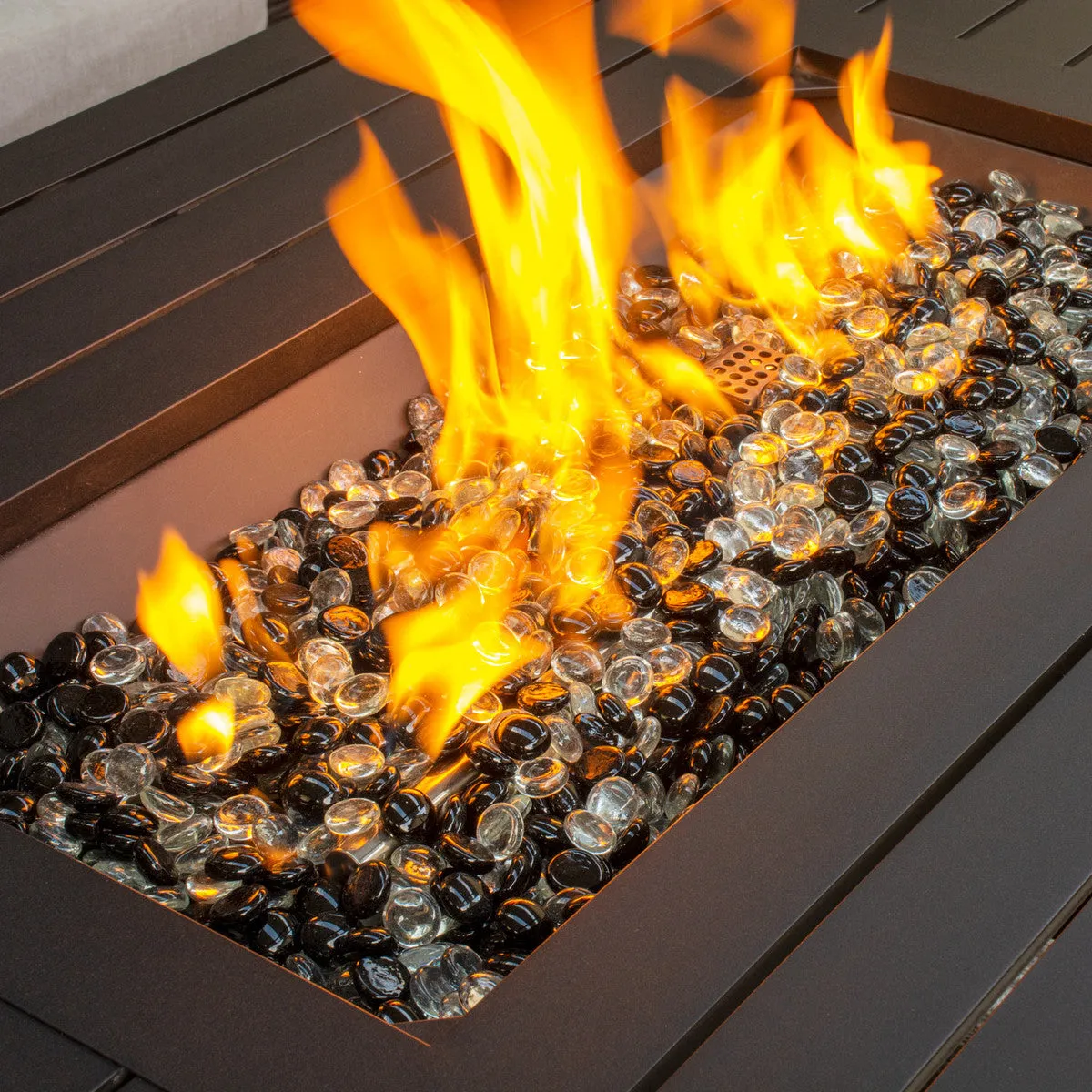 Outdoor Heater - Paramount Gale Aluminum Rectangular Fire Table, FP-341-BZ