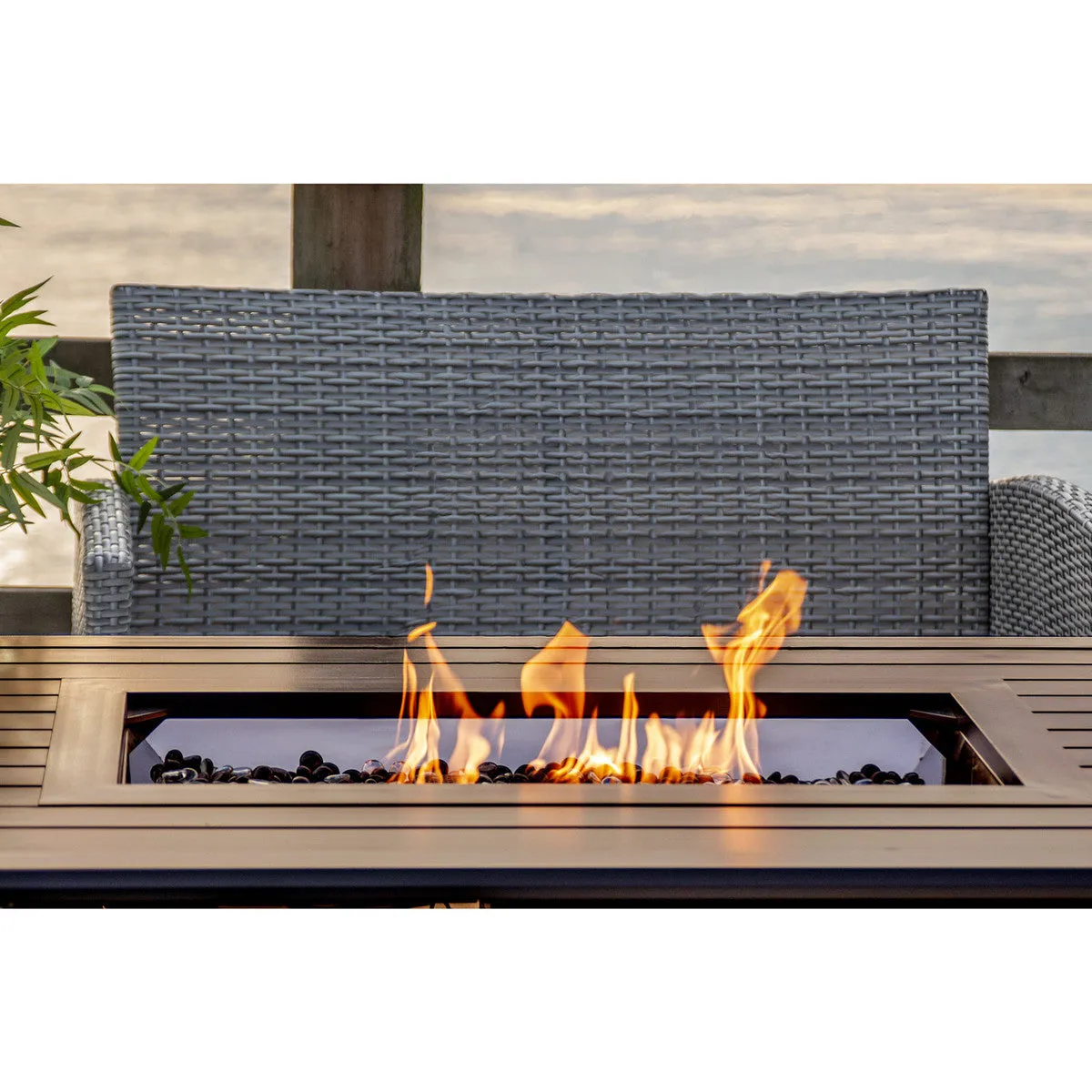 Outdoor Heater - Paramount Gale Aluminum Rectangular Fire Table, FP-341-BZ