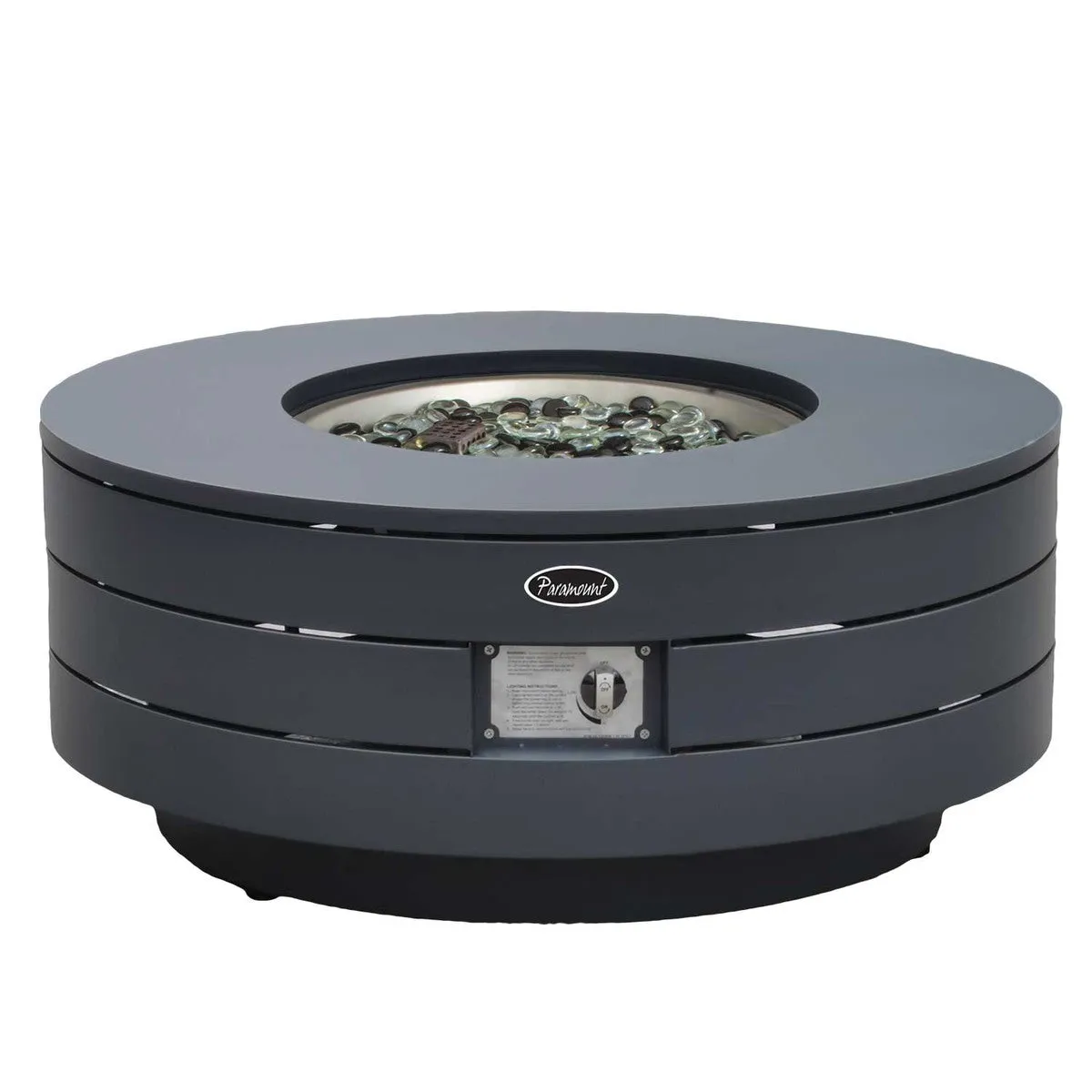 Outdoor Heater - Paramount Genesis Concrete Look Aluminum Convertible Round Fire Table, FP-551