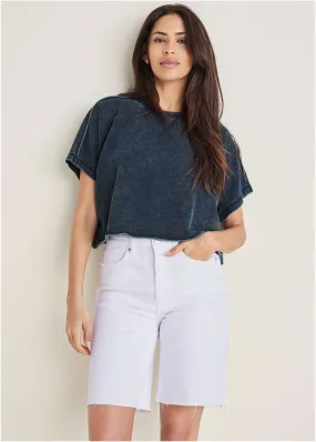 Relaxed Boxy Tee - Blue Indigo Wash