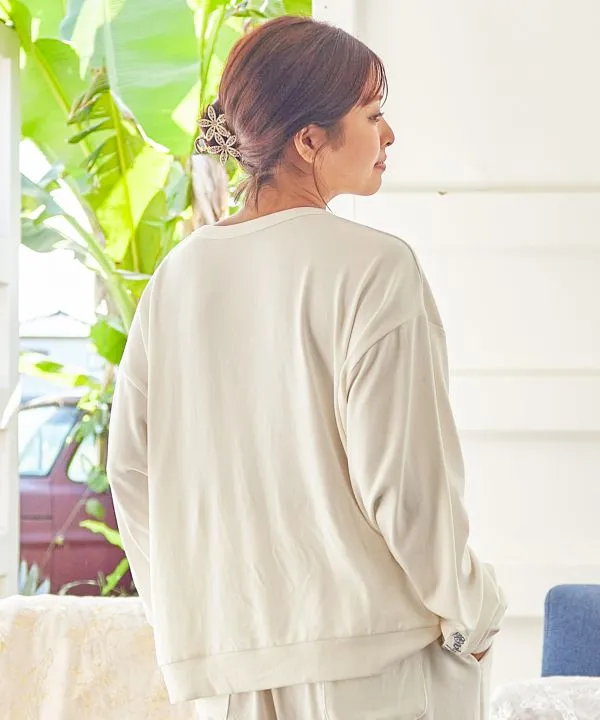 Relaxed Sweat Top with Pouch