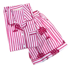 Shanti PJ Set Short | Pink Palms