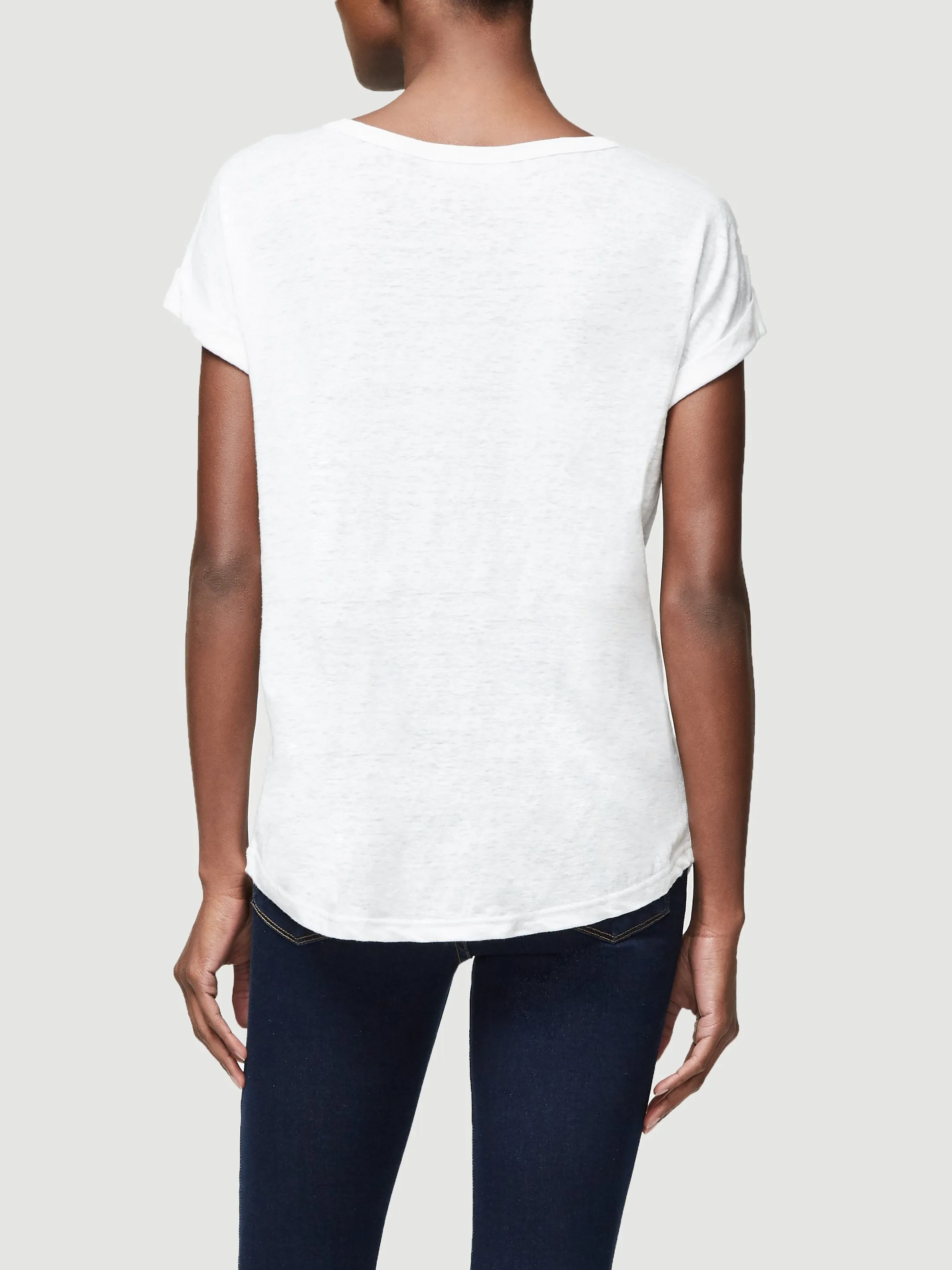 Slouchy Linen U Tee -- Blanc