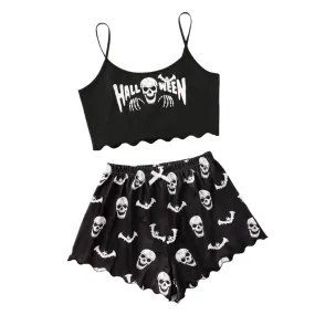 Smiling Skull Shorts Pajama Set