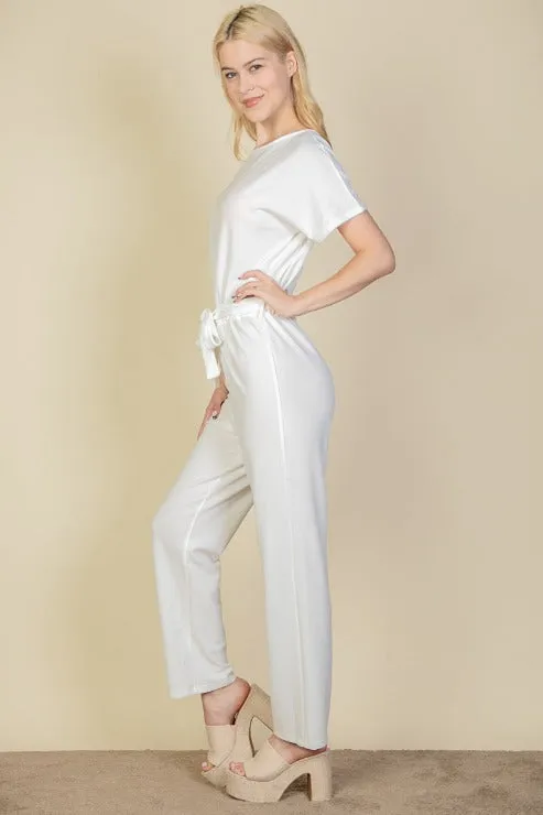 Tie Waist Relaxed Jumpsuit