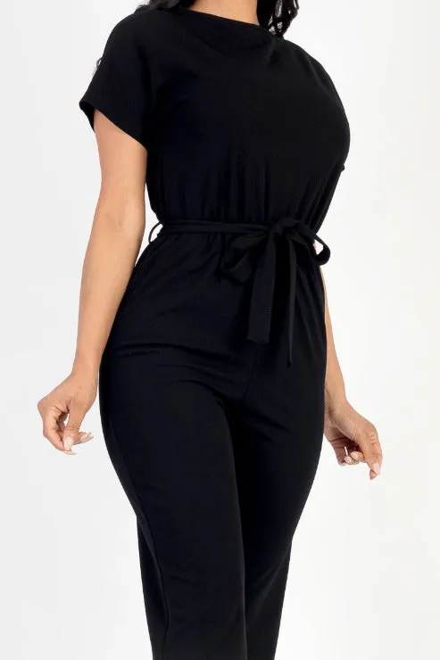 Tie Waist Relaxed Jumpsuit