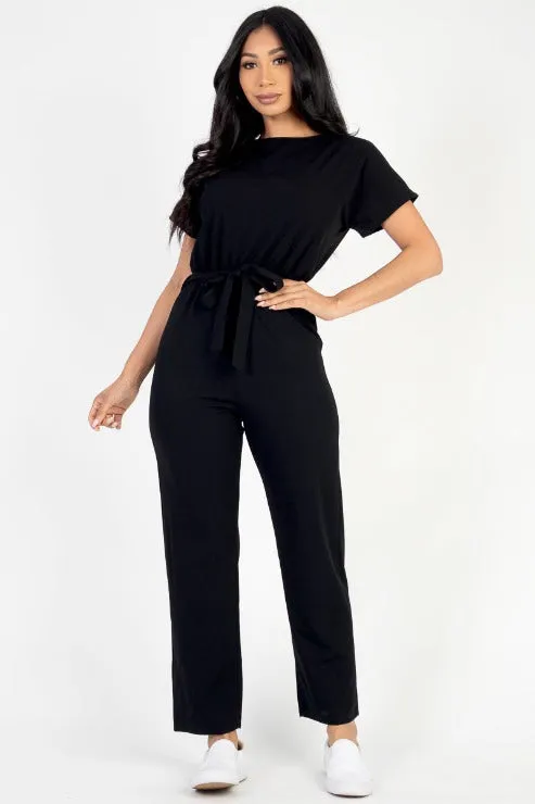 Tie Waist Relaxed Jumpsuit