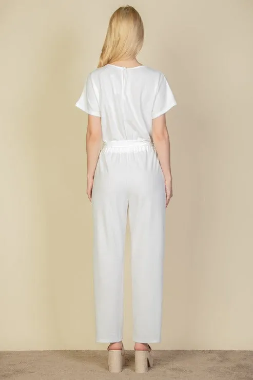 Tie Waist Relaxed Jumpsuit