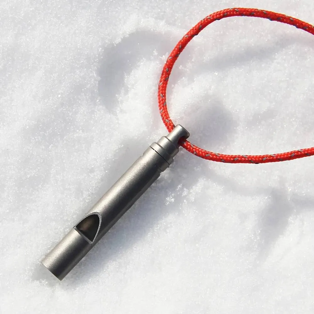 Titanium Emergency Survival Whistle Keyring Loud Portable Keychain Necklace Whistle for Emergency Outdoor Hiking Camping